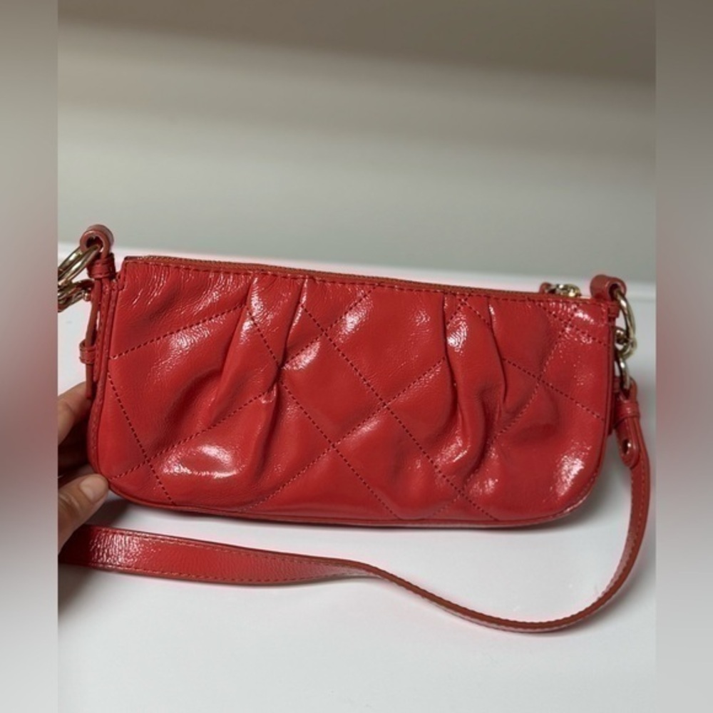 Elliott Lucca Red Leather Quilted Crossbody Bag